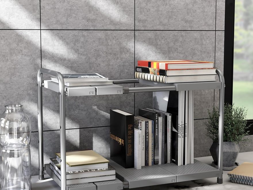 Expandable under-sink organizer photo 3